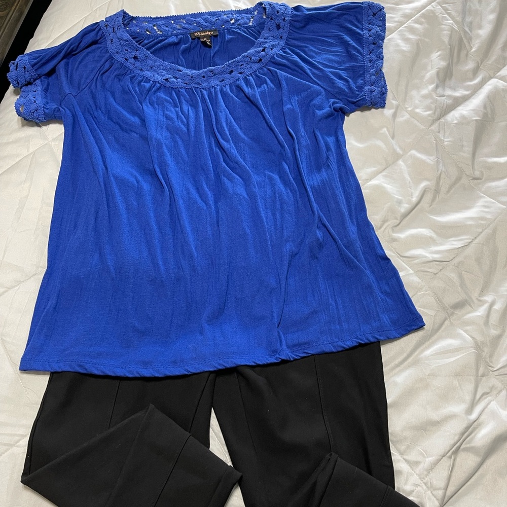 BYdesign 2X blouse and Maze 2X leggings